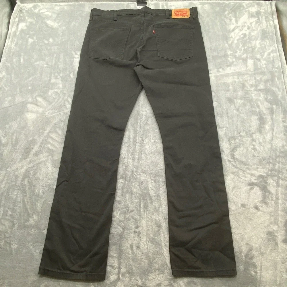 Levis 513 Slim Straight Pants Mens 38x32 Charcoal Gray Twill Chino 5 Pocket